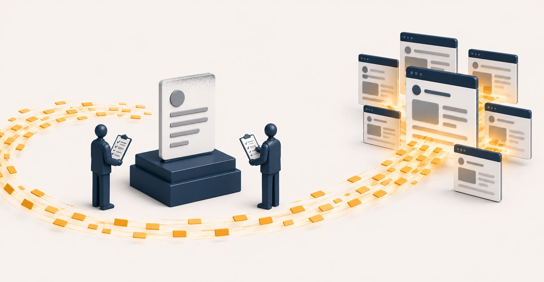 A carefully prepared file sitting unvisited while retrieval traffic flows past it to the pages themselves, with audit tools the only callers