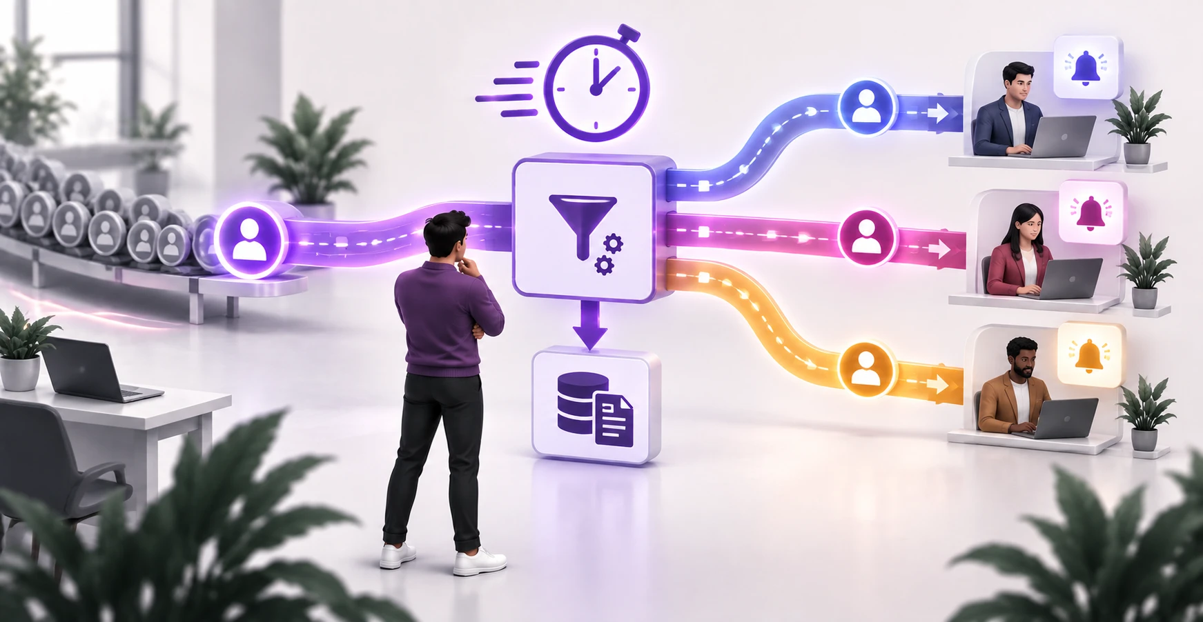 A marketer building a no-code lead router that assigns, notifies, and logs inbound leads automatically in seconds