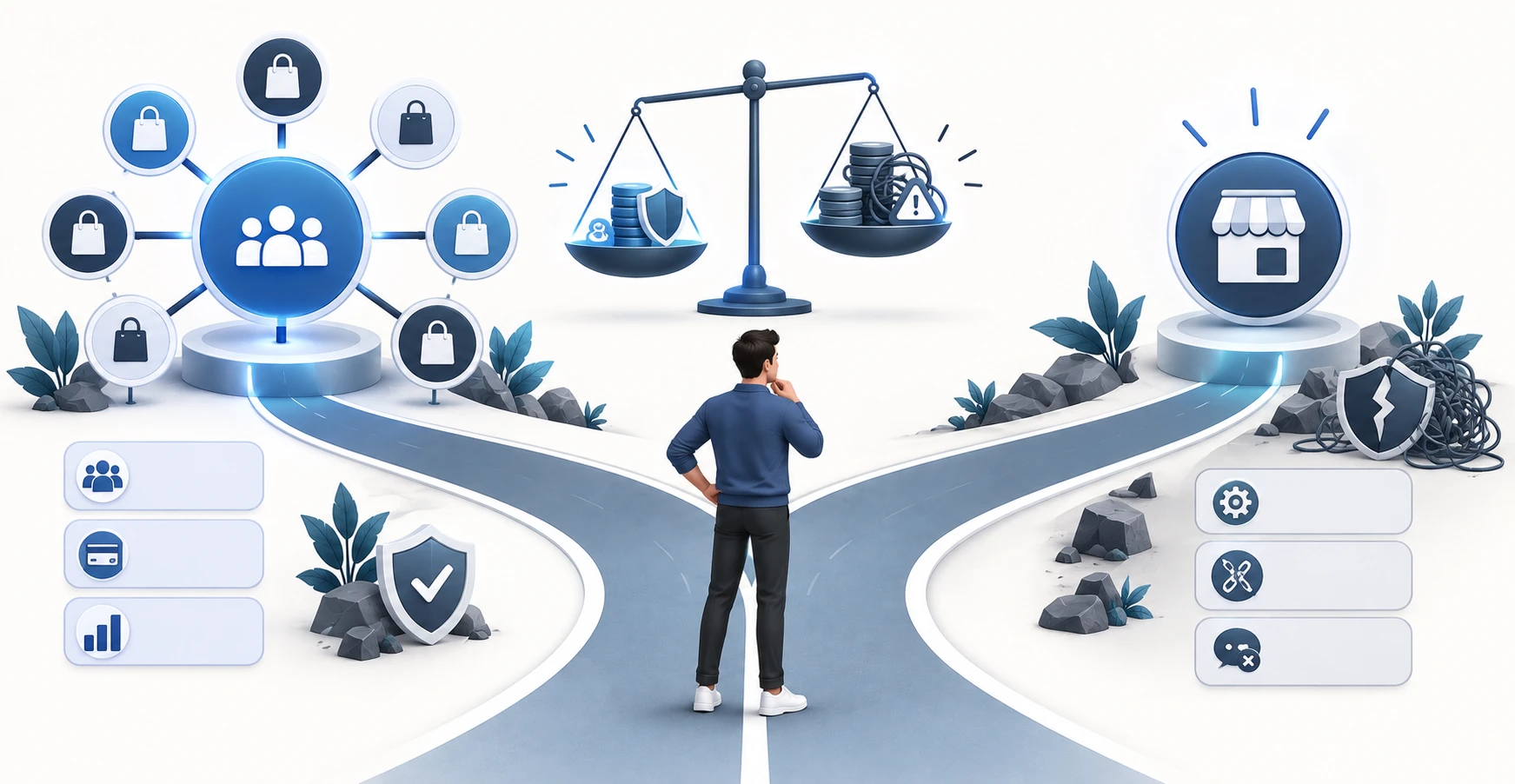 A publisher weighing the trade-offs between joining an affiliate network and building direct merchant relationships