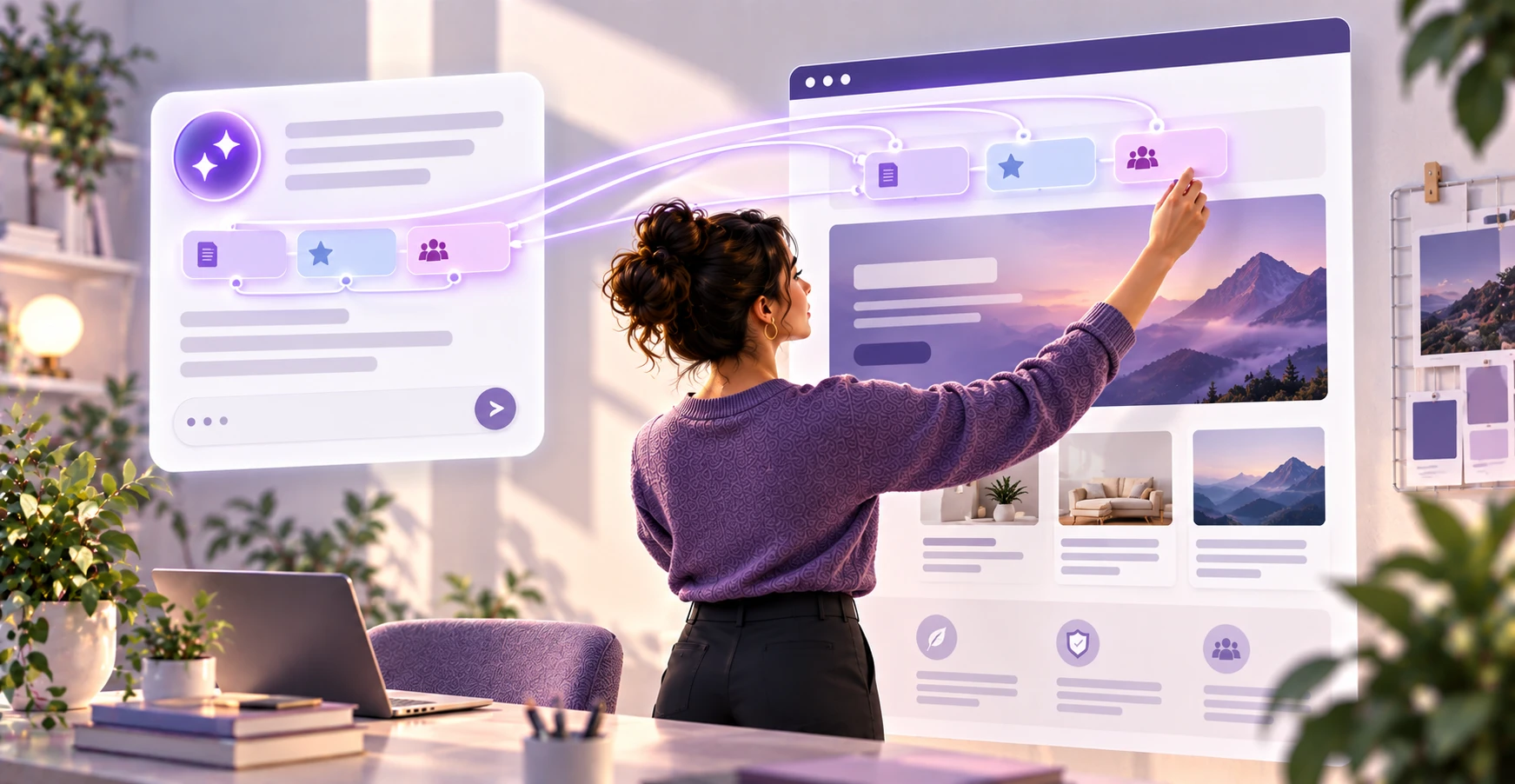 A marketer designing a landing page that picks up exactly where an AI assistant's answer left off