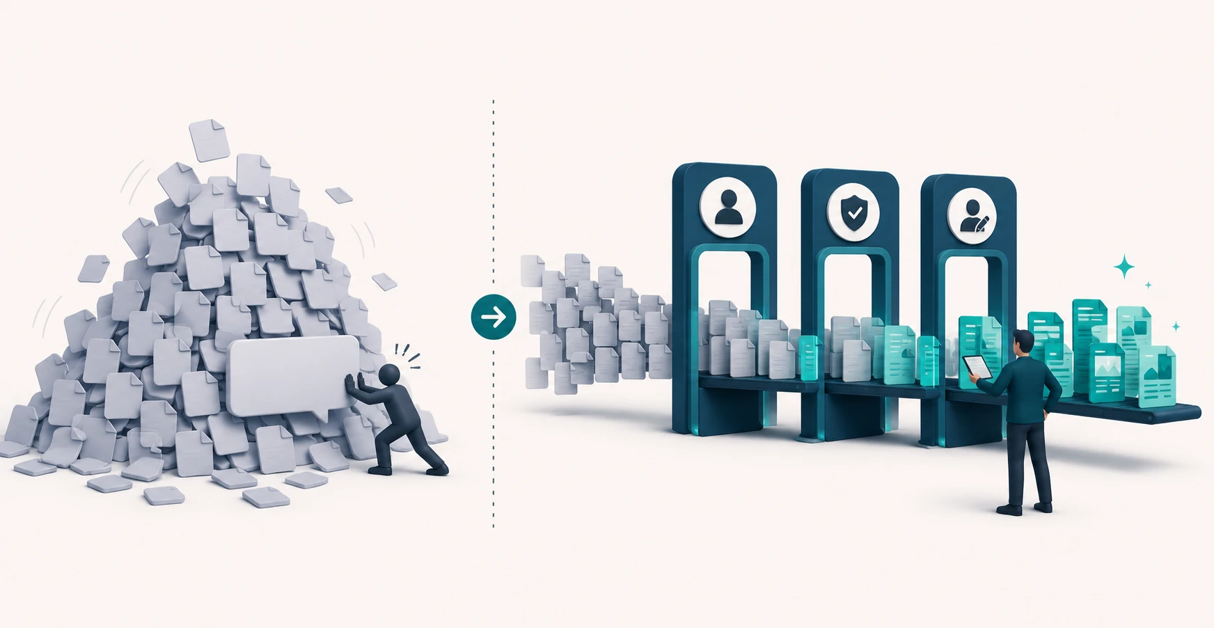 A marketer running AI-generated content through a multi-stage workflow that preserves the brand's voice