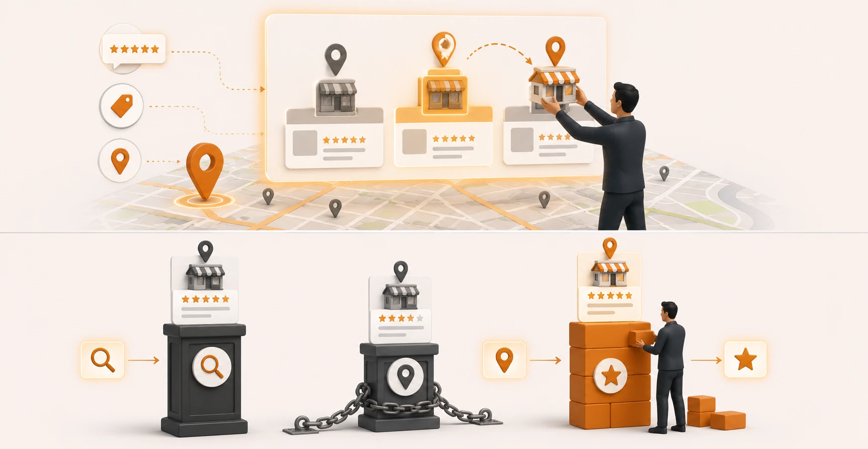 A marketer optimizing a local business listing to appear in the top three results of a Google map pack