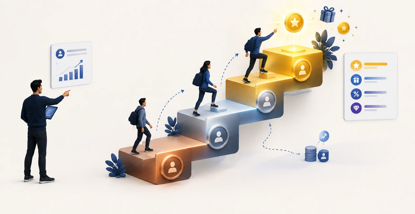 A marketer designing an escalating tier ladder and bonus structure to motivate top-performing affiliates while protecting margin