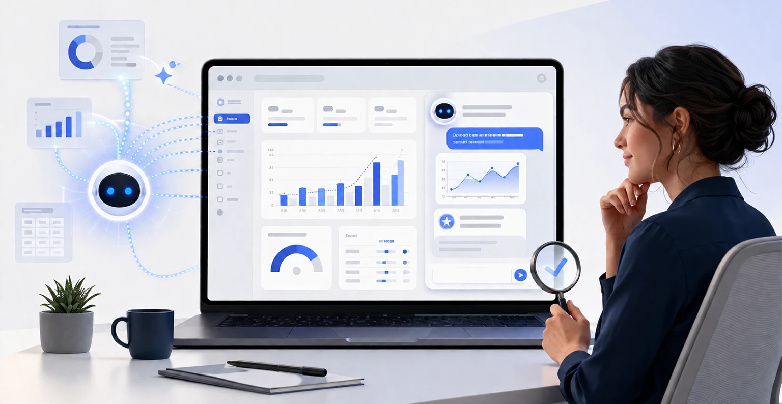 Meta Ads Manager interface with a conversational AI assistant panel open, showing a natural-language campaign performance query and chart