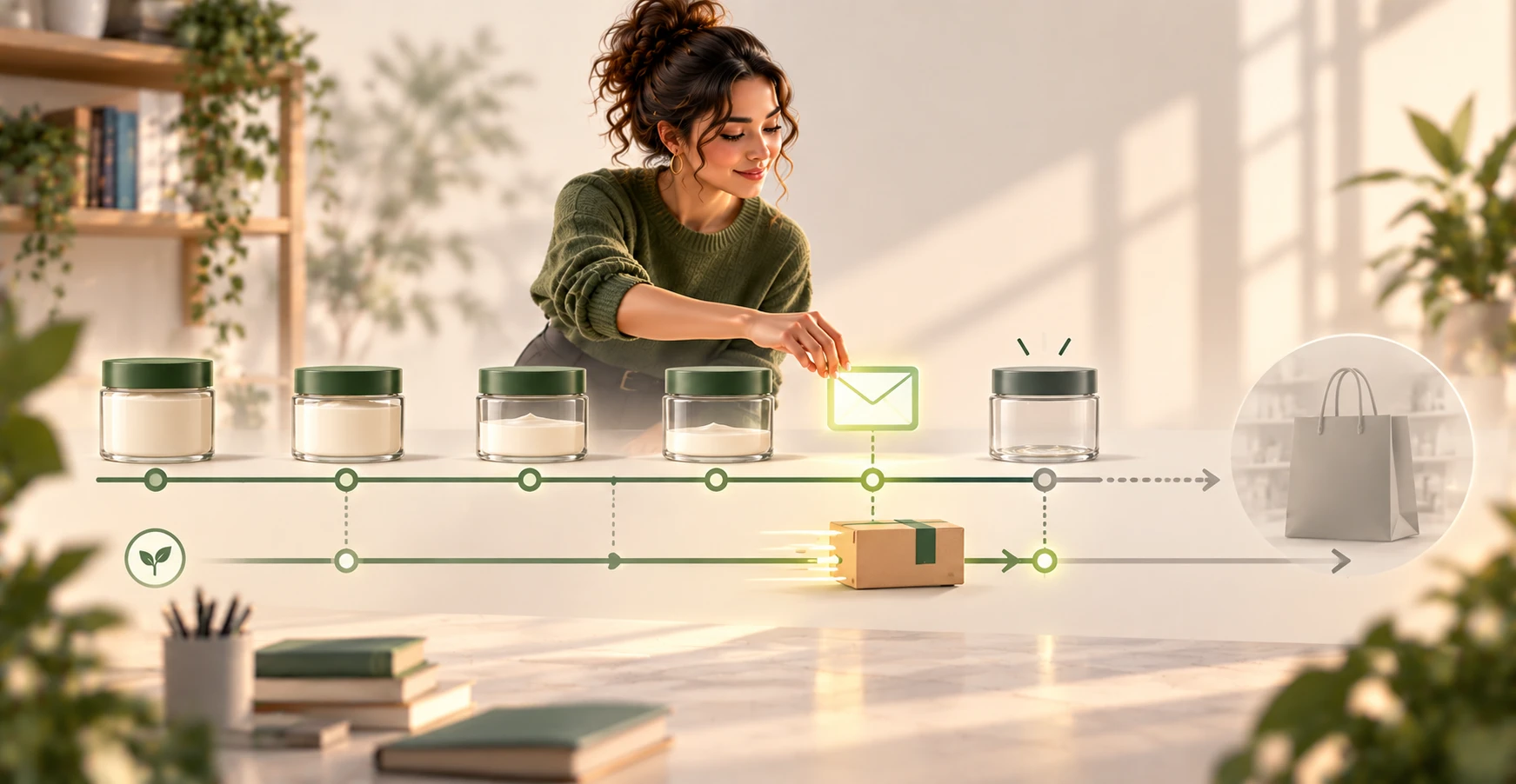 A marketer timing a reorder reminder to arrive just before a customer's product runs out