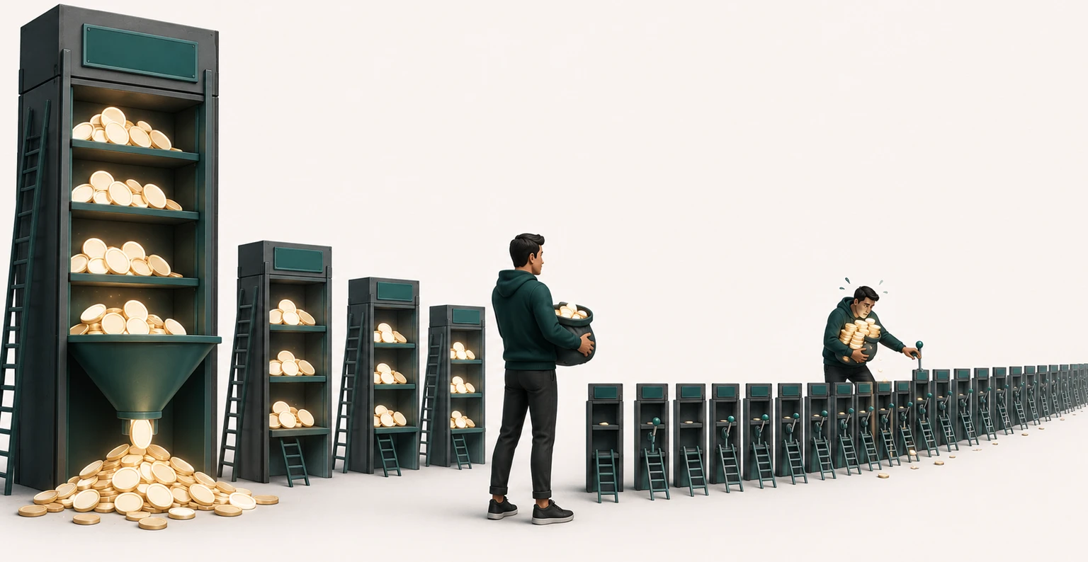 A media buyer choosing between one dominant retail media network and a long tail of small networks that never reach scale
