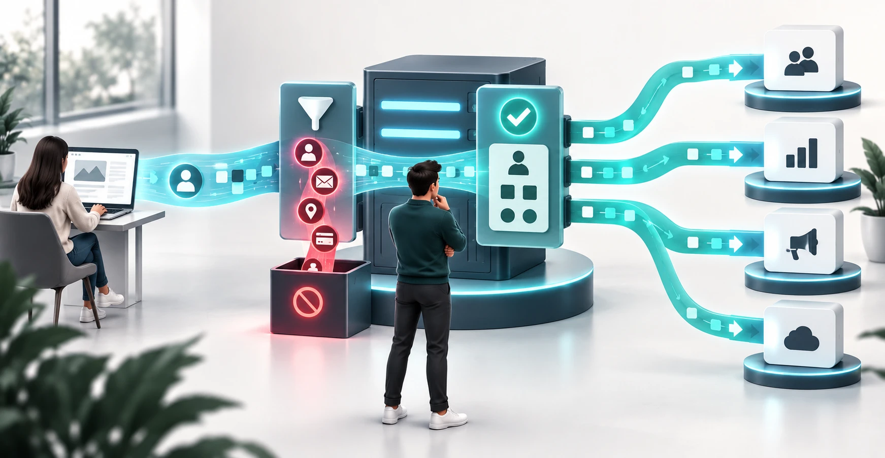 A marketer setting up server-side tracking through a first-party server container while honoring consent and stripping PII