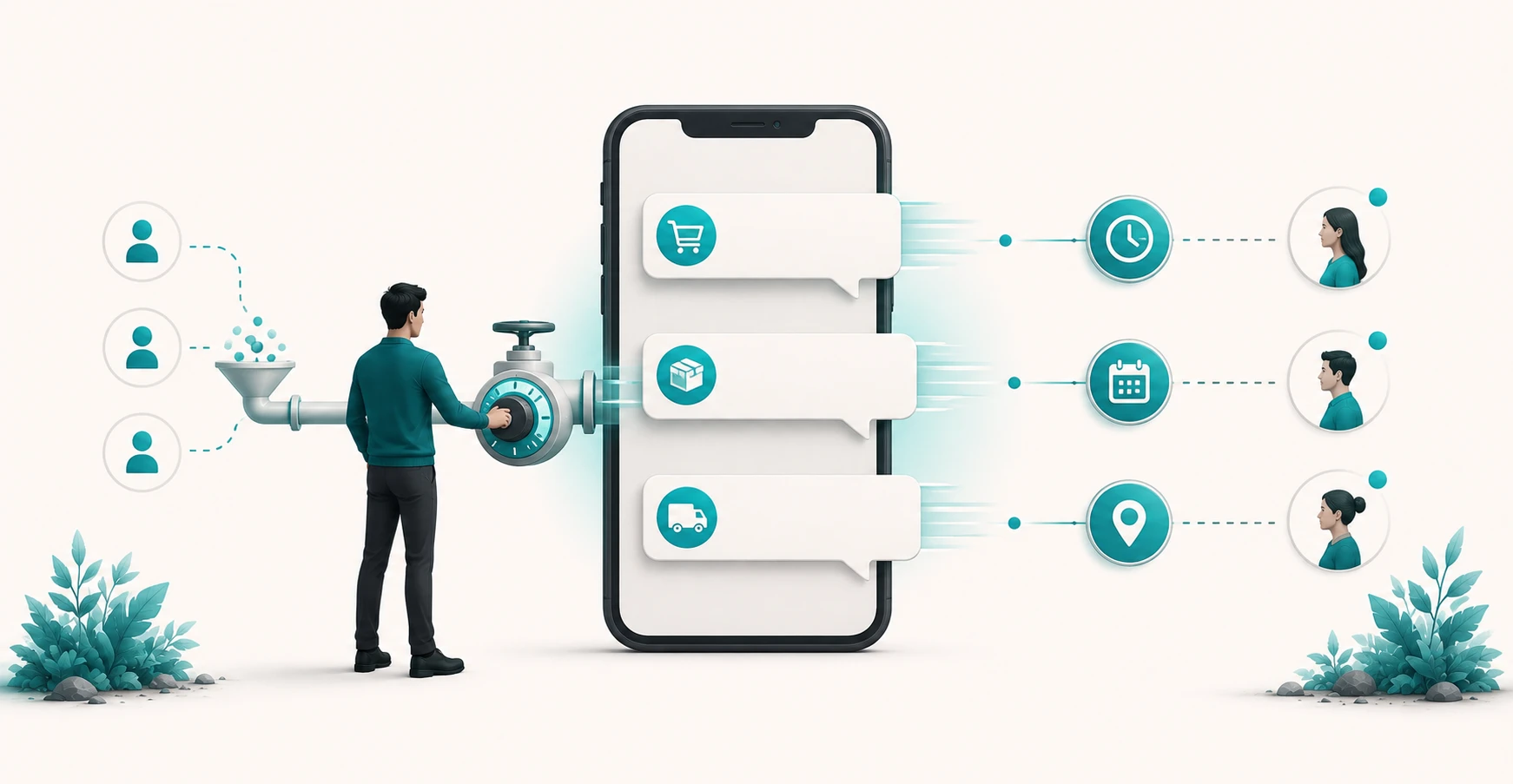 A marketer setting up triggered SMS automation flows like abandoned cart and back-in-stock that convert without overwhelming subscribers