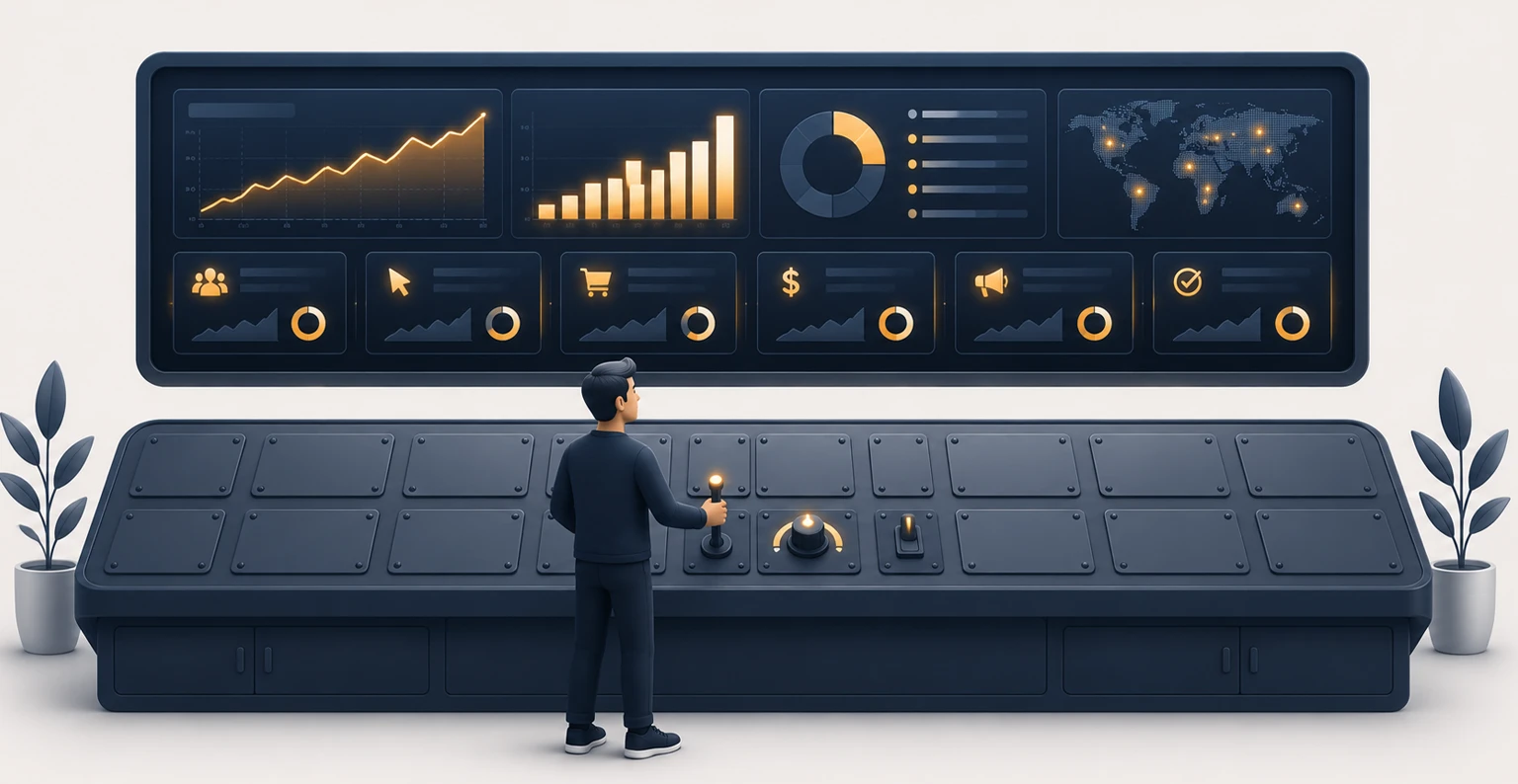 A PPC manager directing an automated advertising system through inputs, objectives and guardrails rather than manual controls