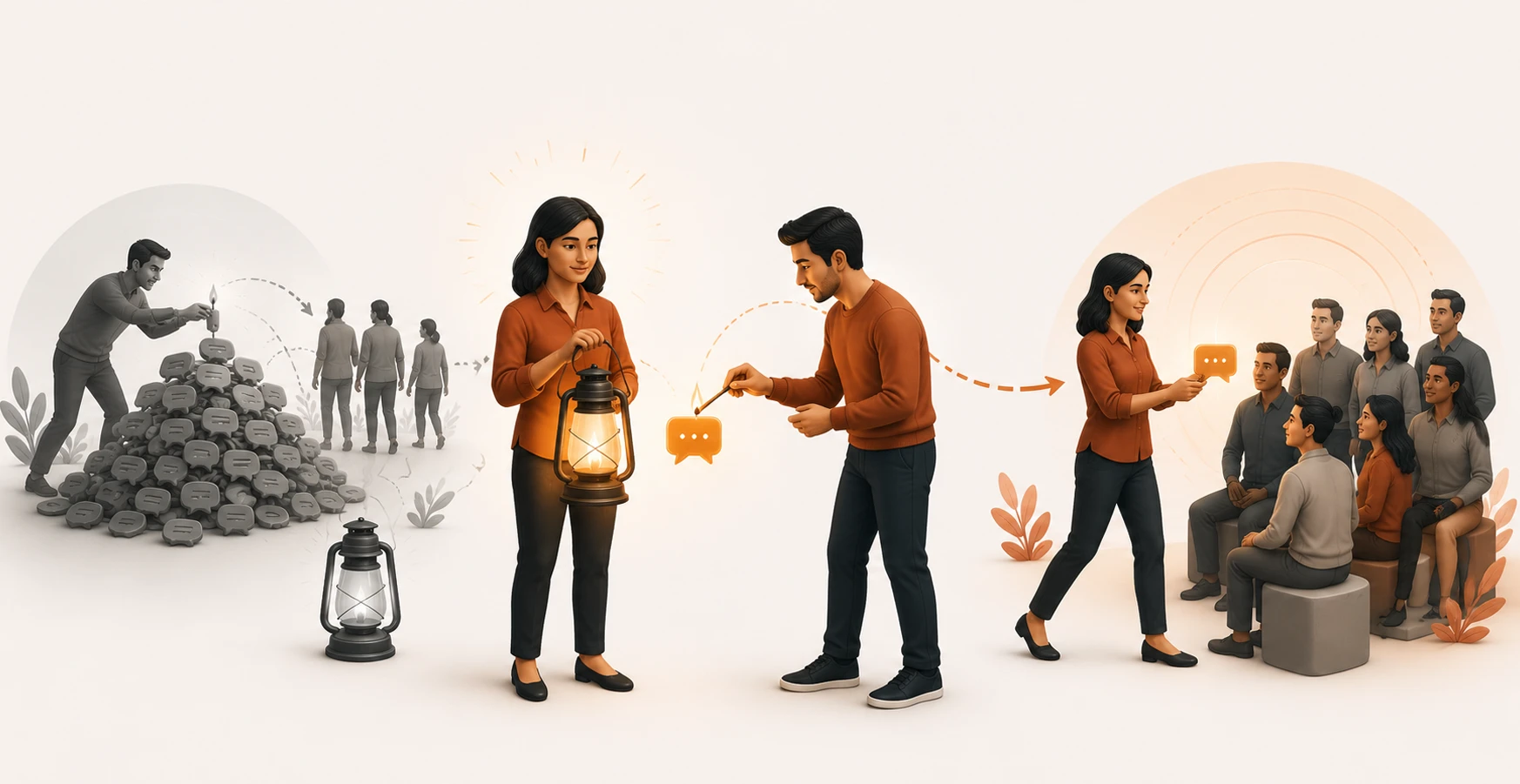 A marketer separating four different programs that all get called employee advocacy into their own labelled lanes